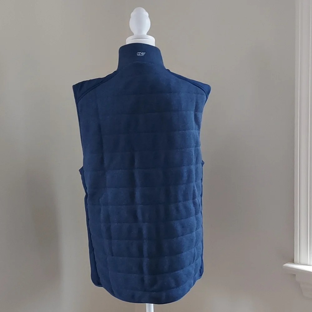 NWT Vineyard Vines Mens Perfect Sweater‎ Fleece Vest Deep Blue Size SM